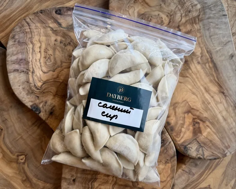 Вареники з солоним творогом 1кг ( замороженi )